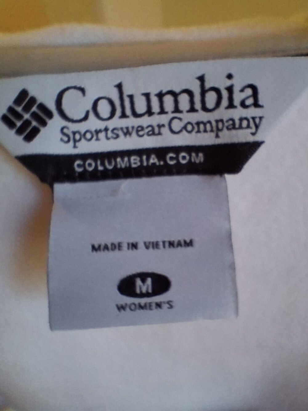 Columbia Cream Tan Abstract Crosshatch Full Zip Fleece Hoodie Jacket Size M - Picture 4 of 4